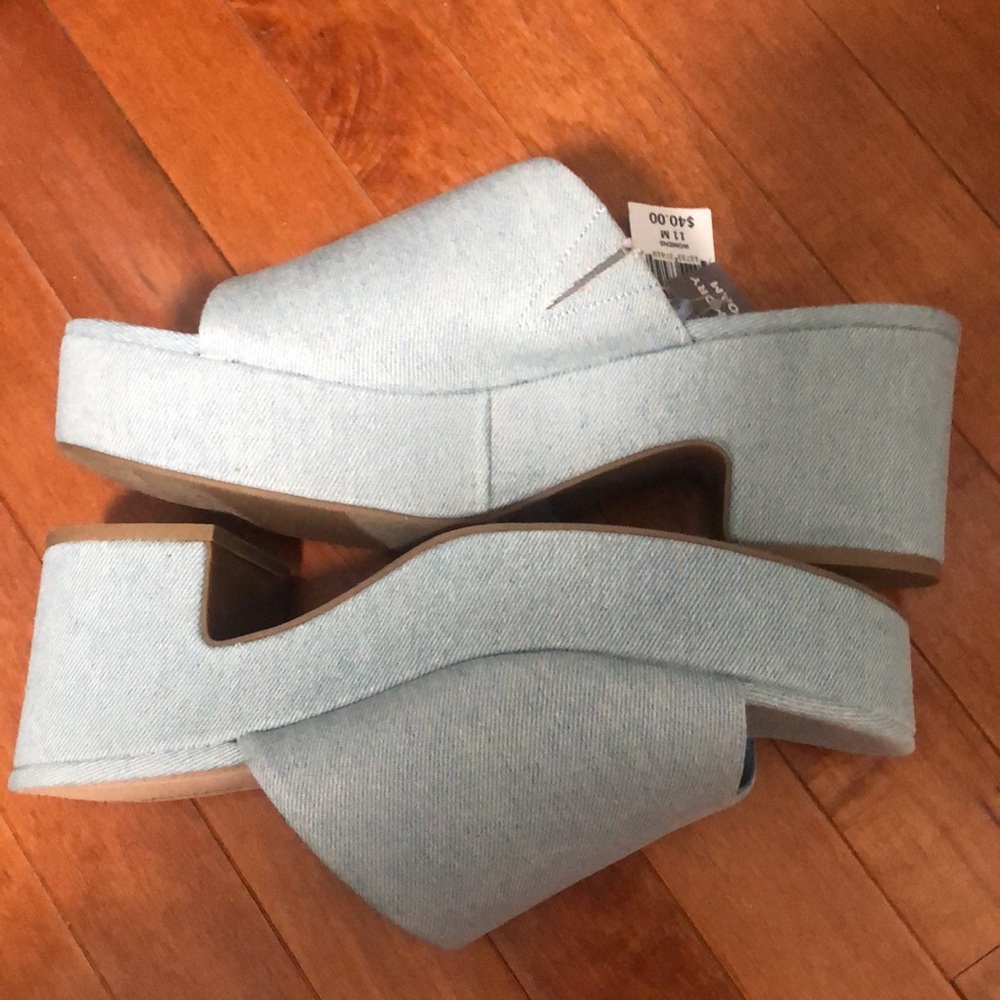 Denim Mule Sandal Heel